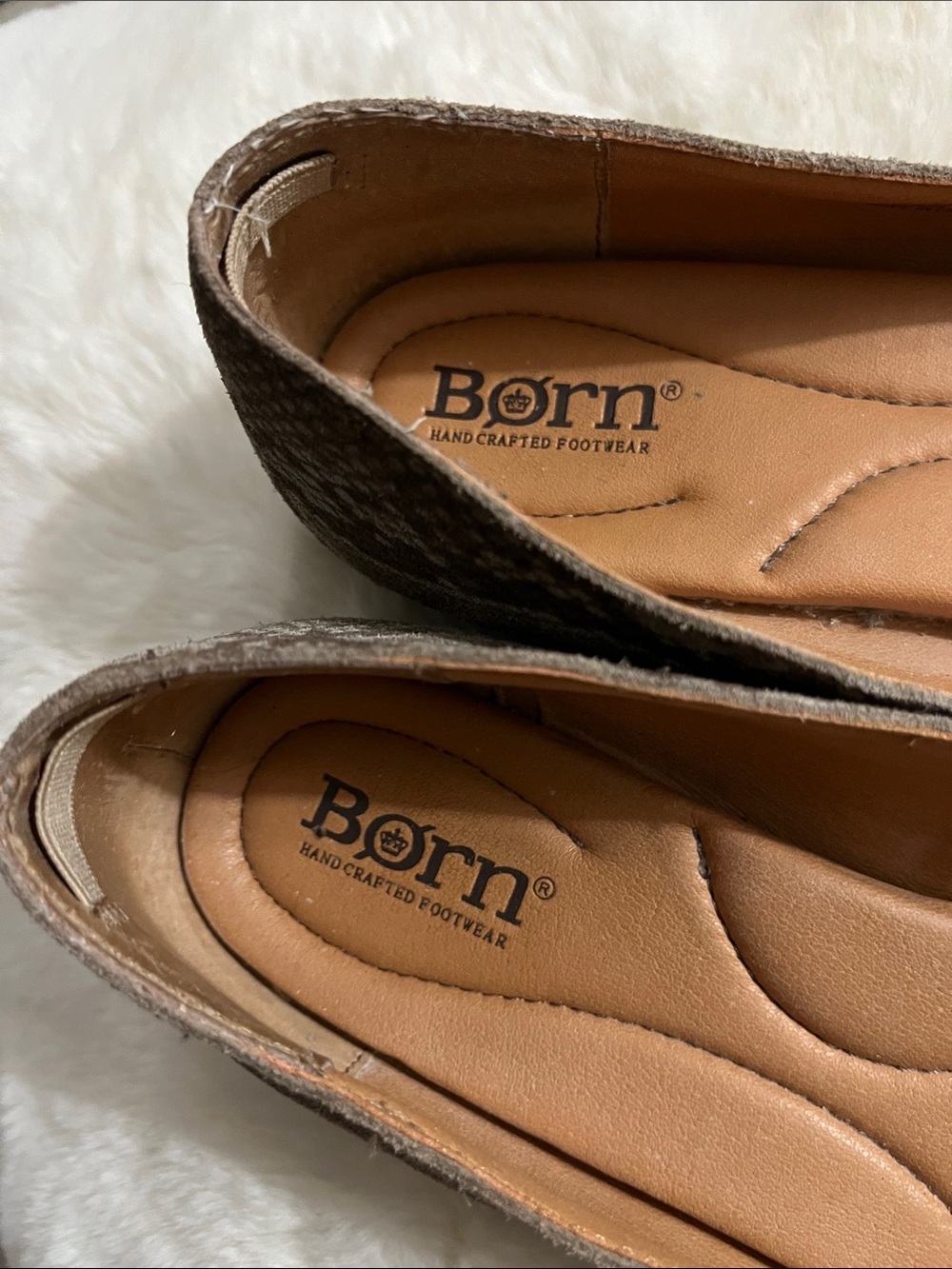 Born Taupe Leather Ballet Flats - Picture 3 of 12
